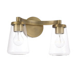 Aaron Bathroom Vanity Light - Aged Brass / Clear