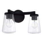 Aaron Bathroom Vanity Light - Matte Black / Clear
