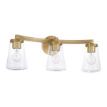 Aaron Bathroom Vanity Light - Aged Brass / Clear
