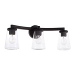 Aaron Bathroom Vanity Light - Matte Black / Clear