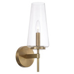 Aaron Wall Sconce - Aged Brass / Clear