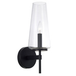 Aaron Wall Sconce - Matte Black / Clear