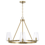 Aaron Chandelier - Aged Brass / Clear