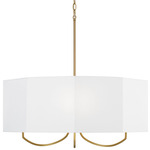 Adrian Shade Chandelier - Aged Brass / White