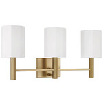 Adrian Bathroom Vanity Light - Aged Brass / White