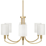 Adrian Chandelier - Aged Brass / White