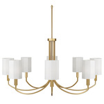 Adrian Chandelier - Aged Brass / White