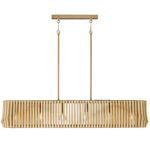 Archer Linear Pendant - Matte Brass / Blonde Wood