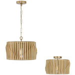 Archer Dual Mount Pendant - Matte Brass / Blonde Wood