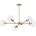 Atlas Chandelier - Aged Brass / Clear
