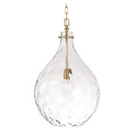 Bristol Pendant - Aged Brass / Clear Water