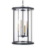 Davis Pendant - Espresso / Brass / Clear