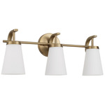Drake 3-Light Bathroom Vanity - Aged Brass / Soft White