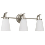 Drake 3-Light Bathroom Vanity - Brushed Nickel / Soft White