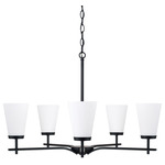 Drake Chandelier - Matte Black / Soft White