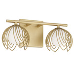 Flora Bathroom Vanity Light - Buffed Gold / White