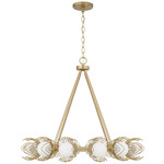 Flora Chandelier - Buffed Gold / White