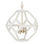 Geo Pendant - Matte Brass / Flat White