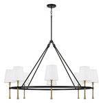 Hollis Chandelier - Matte-Black / Hammered-Gold / White