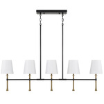 Hollis Linear Chandelier - Matte-Black / Hammered-Gold / White