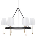Hollis Chandelier - Matte-Black / Hammered-Gold / White
