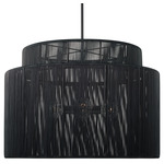 Jasper Indoor/Outdoor Drum Pendant - Black / Onyx
