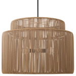 Jasper Indoor/Outdoor Drum Pendant - Black / Sienna