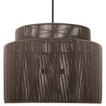 Jasper Indoor/Outdoor Drum Pendant - Black / Umber