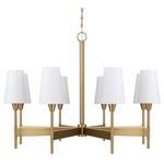 Leland Chandelier - Aged Brass / White