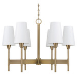 Leland Chandelier - Aged Brass / White