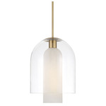 Liz Pendant - Aged Brass / Clear