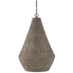 Morada Drop Pendant - Dark Brass / Aegean Grey