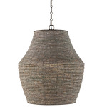 Morada Vase Pendant - Dark Brass / Aegean Grey