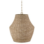 Morada Vase Pendant - Matte Brass / Light Fawn