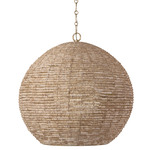 Morada Globe Pendant - Matte Brass / Light Fawn