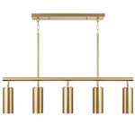 Robbie Adjustable Linear Chandelier - Aged Brass