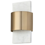Sidney Wall Sconce - Matte Brass / White Marble