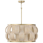 Willa Pendant - Matte Brass / Bleached Mango Wood
