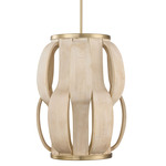 Willa Pendant - Matte Brass / Bleached Mango Wood