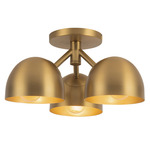 Fosso Semi Flush Ceiling Light - Brushed Gold