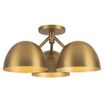 Fosso Semi Flush Ceiling Light - Brushed Gold