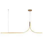 Thread Linear Pendant - Brushed Gold / White