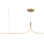 Thread Linear Pendant - Brushed Gold / White