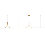 Thread Linear Pendant - Brushed Gold / White