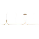 Thread Linear Pendant - Brushed Gold / White