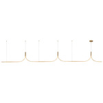 Thread Linear Pendant - Brushed Gold / White