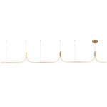 Thread Linear Pendant - Brushed Gold / White