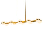 Selene Color-Select Linear Pendant - Brushed Gold / Matte Opal
