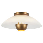 Umbra Semi Flush Ceiling Light - Vintage Brass / Opal