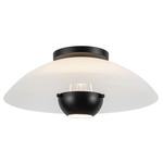Umbra Semi Flush Ceiling Light - Black / Opal
